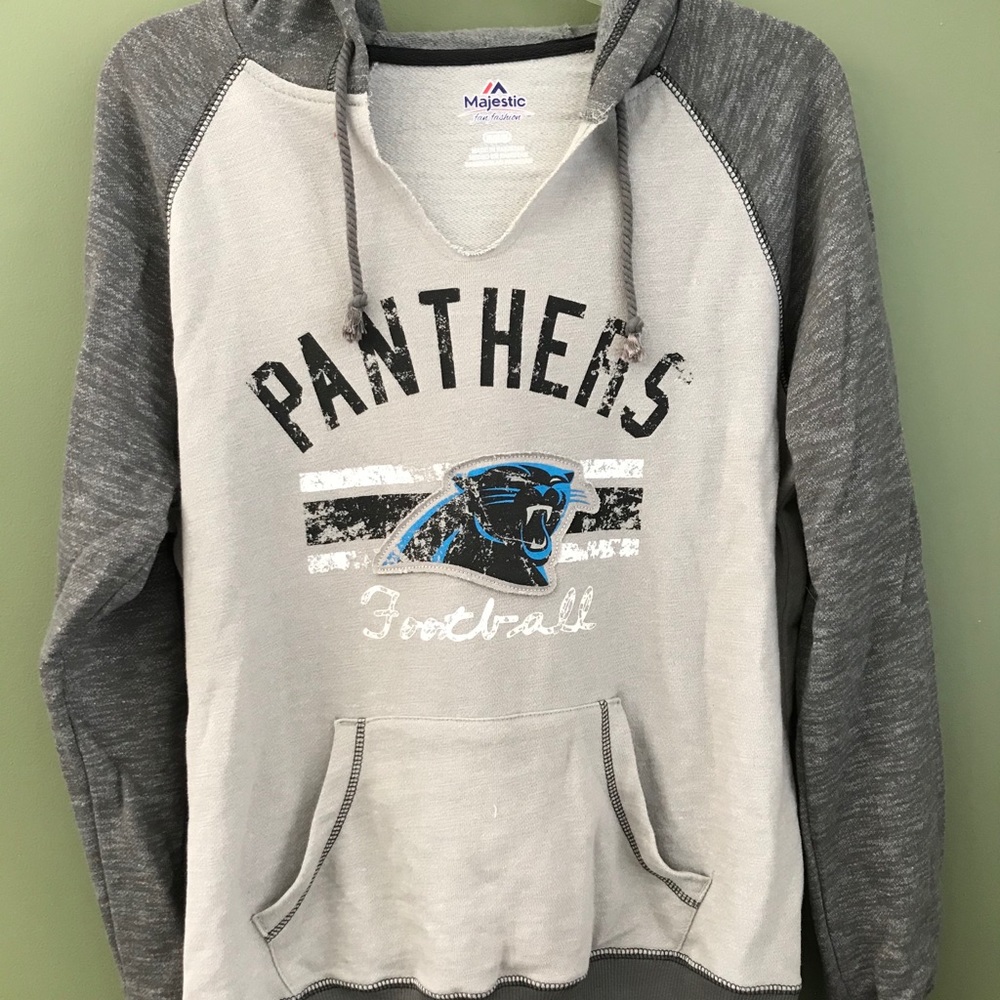 Carolina Panthers Gray/Tan Hoodie Sweatshirt - Med
